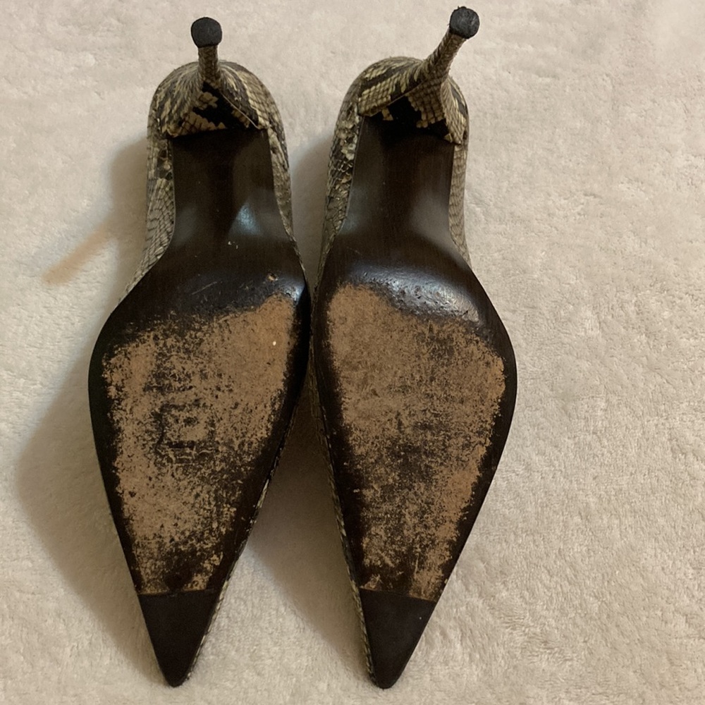 Stuart Weitzman Snakeskin Pumps, Brown And Beige,… - image 5